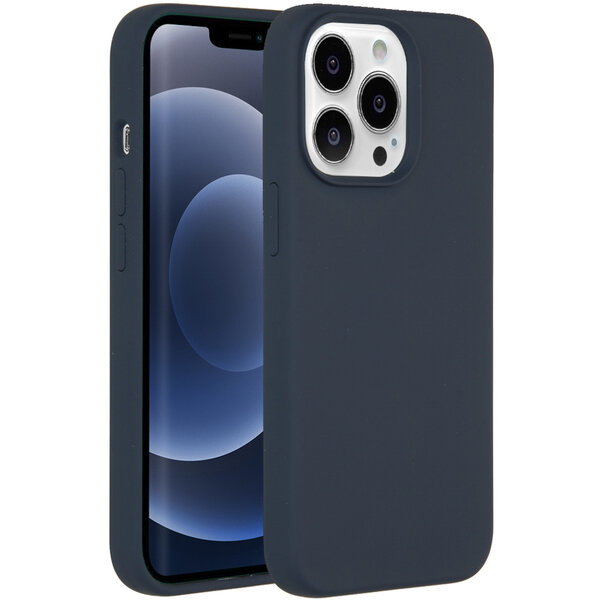 Accezz - Liquid Silicone Backcover voor Apple iPhone 13 Pro - Dark Blue