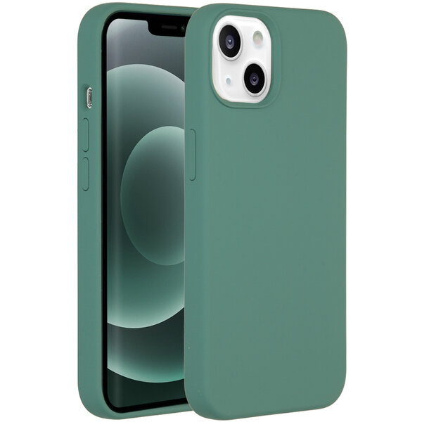 Accezz - Liquid Silicone Backcover voor Apple iPhone 13 Mini - Dark Green