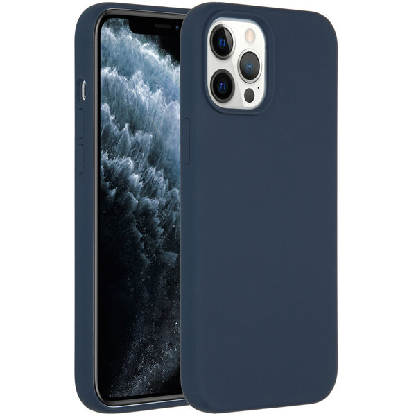 Accezz - Liquid Silicone Backcover voor Apple iPhone 12 Pro Max - Dark Blue
