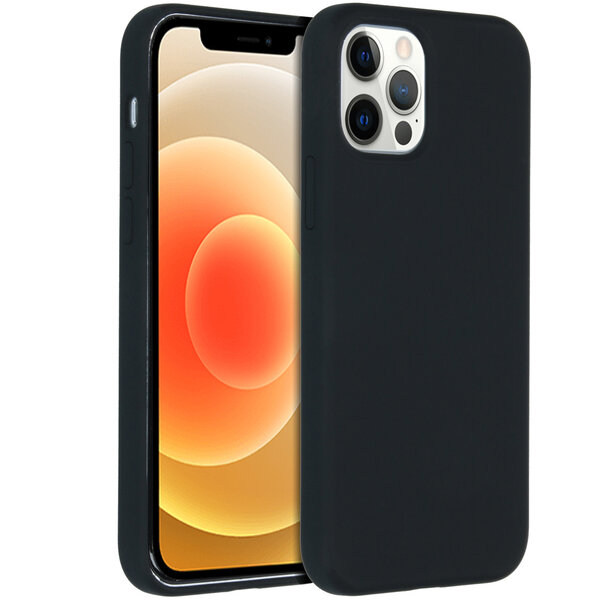 Accezz - Liquid Silicone Backcover voor Apple iPhone 12 Pro Max - Black