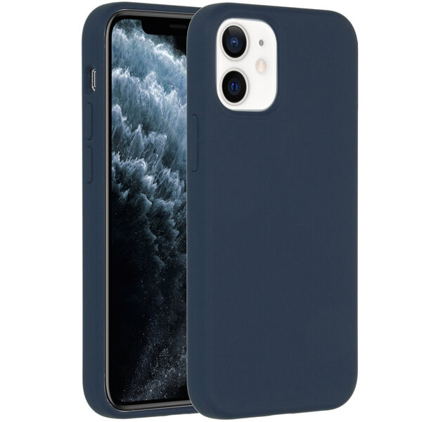 Accezz - Liquid Silicone Backcover voor Apple iPhone 12 Mini - Dark Blue