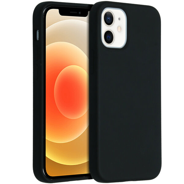 Accezz - Liquid Silicone Backcover voor Apple iPhone 12 Mini - Black