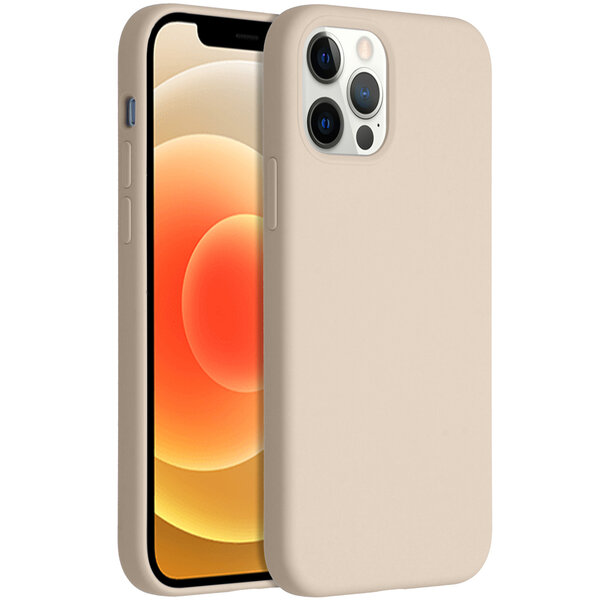 Accezz - Liquid Silicone Backcover voor Apple iPhone 12 (Pro) - Stone