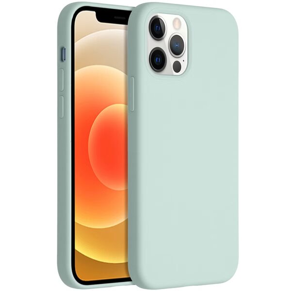 Accezz - Liquid Silicone Backcover voor Apple iPhone 12 (Pro) - Sky Blue