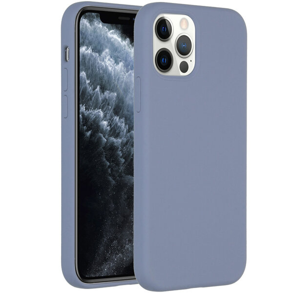 Accezz - Liquid Silicone Backcover voor Apple iPhone 12 (Pro) - Lavender Grey