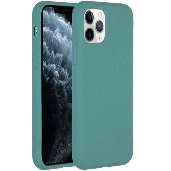 Accezz - Liquid Silicone Backcover voor Apple iPhone 11 Pro - Dark Green