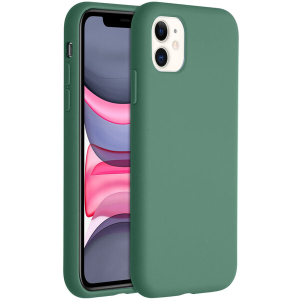 Accezz - Liquid Silicone Backcover voor Apple iPhone 11 - Dark Green