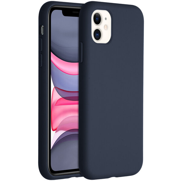 Accezz - Liquid Silicone Backcover voor Apple iPhone 11 - Dark Blue