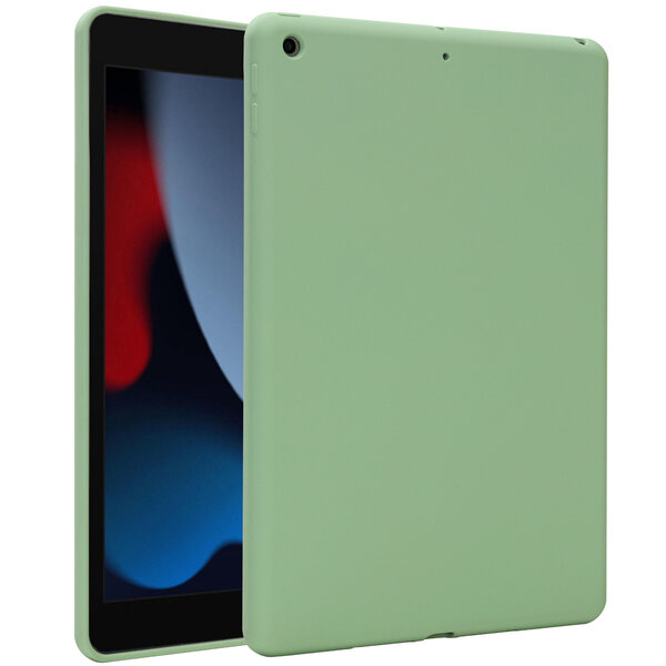 Accezz - Liquid Silicone Backcover voor Apple iPad 9 (2021) 10.2 inch / iPad 8 (2020) 10.2 inch / iPad 7 (2019) 10.2 inch - Light Green