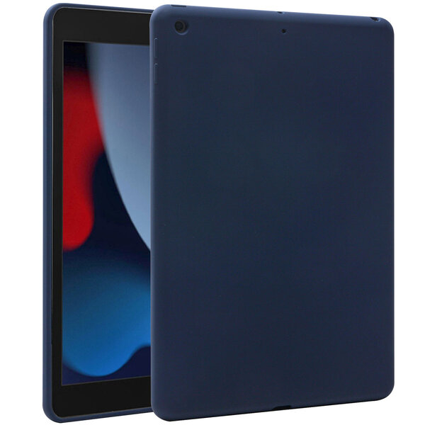 Accezz - Liquid Silicone Backcover voor Apple iPad 9 (2021) 10.2 inch / iPad 8 (2020) 10.2 inch / iPad 7 (2019) 10.2 inch - Dark Blue