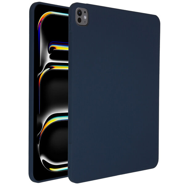 Accezz - Liquid Silicone Backcover met penhouder voor Apple iPad Pro 13 (2024) M4 - Dark Blue