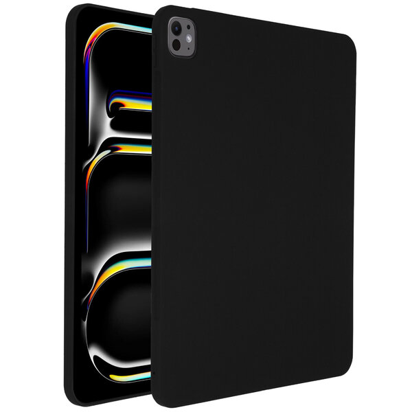 Accezz - Liquid Silicone Backcover met penhouder voor Apple iPad Pro 13 (2024) M4 - Black