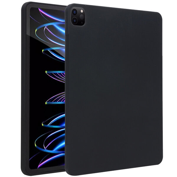 Accezz - Liquid Silicone Backcover met penhouder voor Apple iPad Pro 12.9 (2022) / Pro 12.9 (2021) / Pro 12.9 (2020) - Black