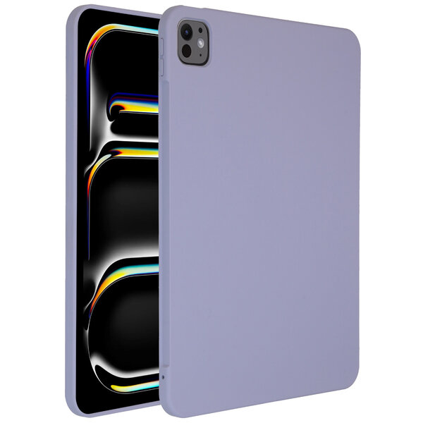 Accezz - Liquid Silicone Backcover met penhouder voor Apple iPad Pro 11 (2024) M4 - Lila
