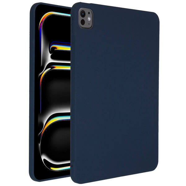 Accezz - Liquid Silicone Backcover met penhouder voor Apple iPad Pro 11 (2024) M4 - Dark Blue