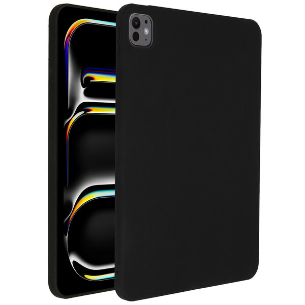 Accezz - Liquid Silicone Backcover met penhouder voor Apple iPad Pro 11 (2024) M4 - Black
