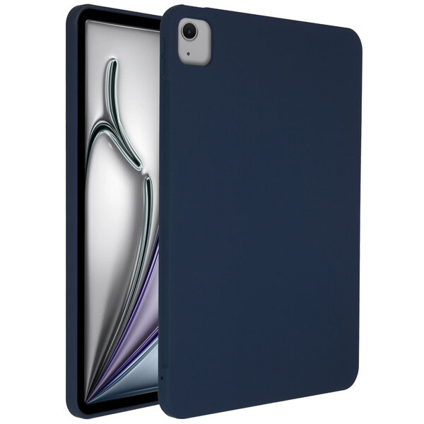 Accezz - Liquid Silicone Backcover met penhouder voor Apple iPad Air 13 inch (2025) M3 / (2024) M2 - Dark Blue