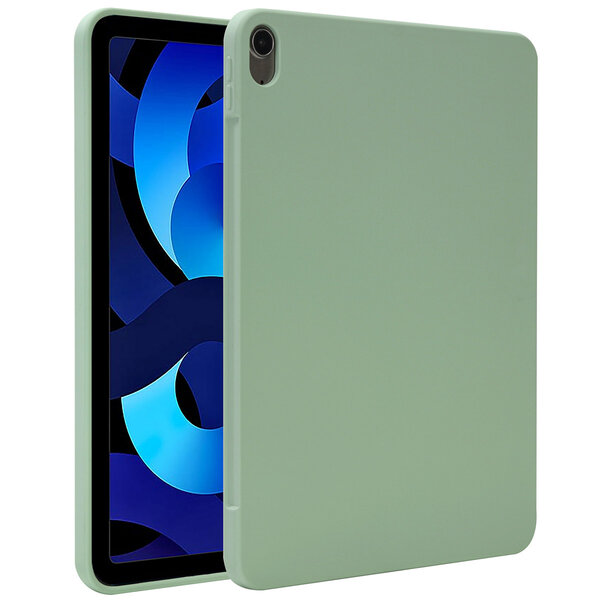 Accezz - Liquid Silicone Backcover met penhouder voor Apple iPad Air 11 inch (2025) M3 / (2024) M2 / Air 5 (2022) / Air 4 (2020) - Light Green