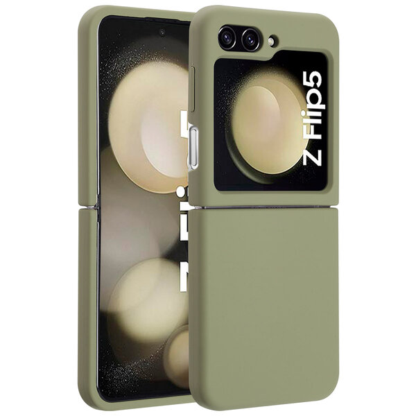 Accezz - Liquid Silicone Backcover met MagSafe voor Samsung Galaxy Z Flip 5 - Cooper Green