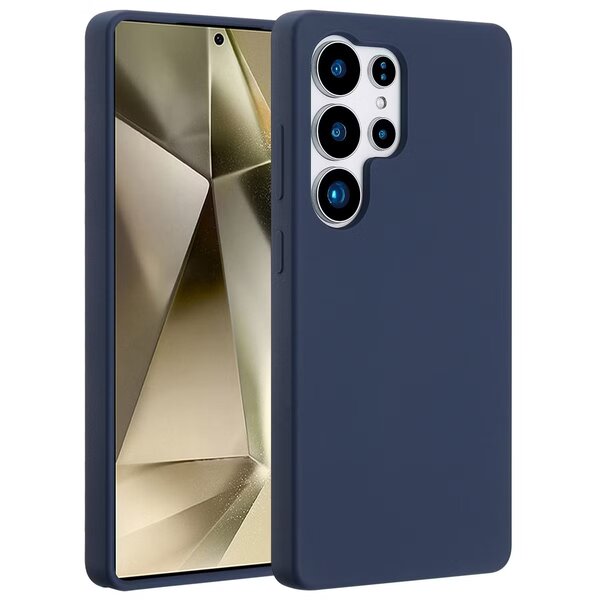 Accezz - Liquid Silicone Backcover with MagSafe for Samsung Galaxy S25 Ultra - Dark Blue