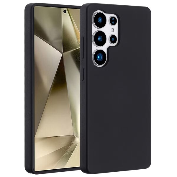 Accezz - Liquid Silicone Backcover with MagSafe for Samsung Galaxy S25 Ultra - Black