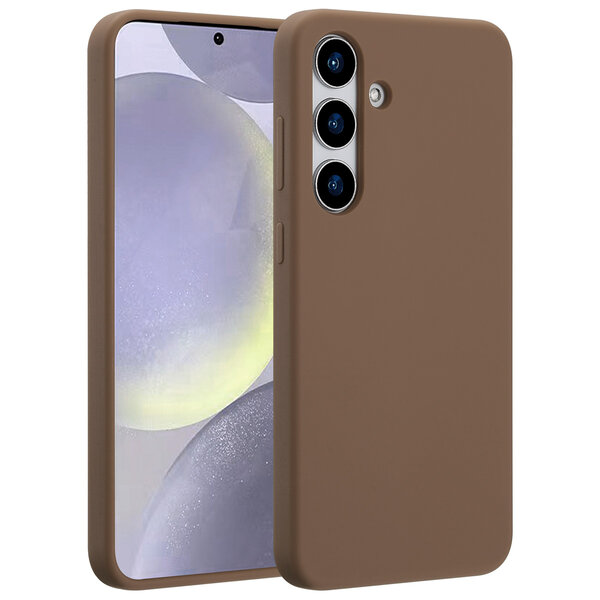 Accezz - Liquid Silicone Backcover met MagSafe voor Samsung Galaxy S25 Plus - Light Brown