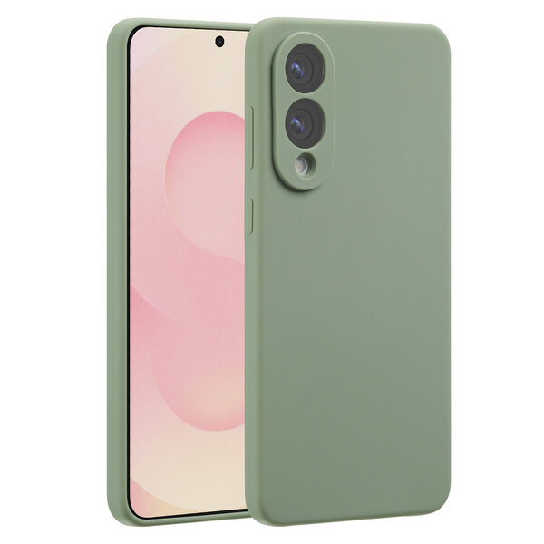 Accezz - Liquid Silicone Backcover met MagSafe voor Samsung Galaxy S25 Edge - Cooper Green