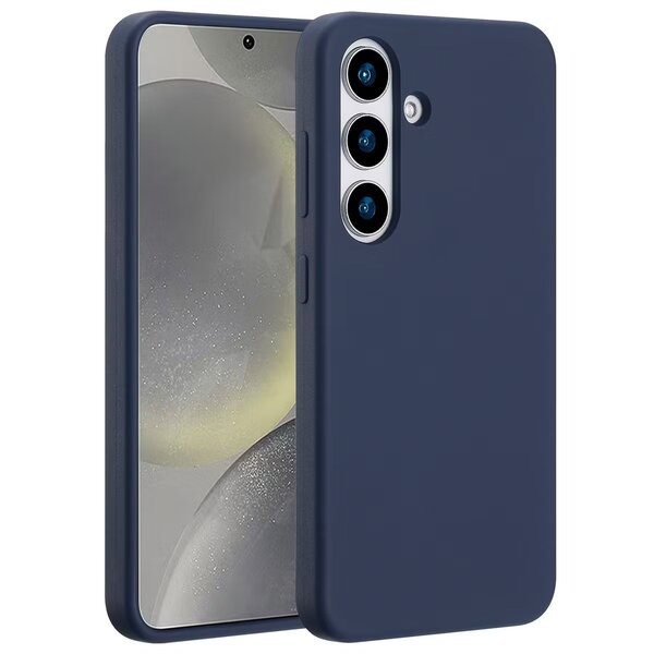 Accezz - Liquid Silicone Backcover with MagSafe for Samsung Galaxy S25 - Dark Blue