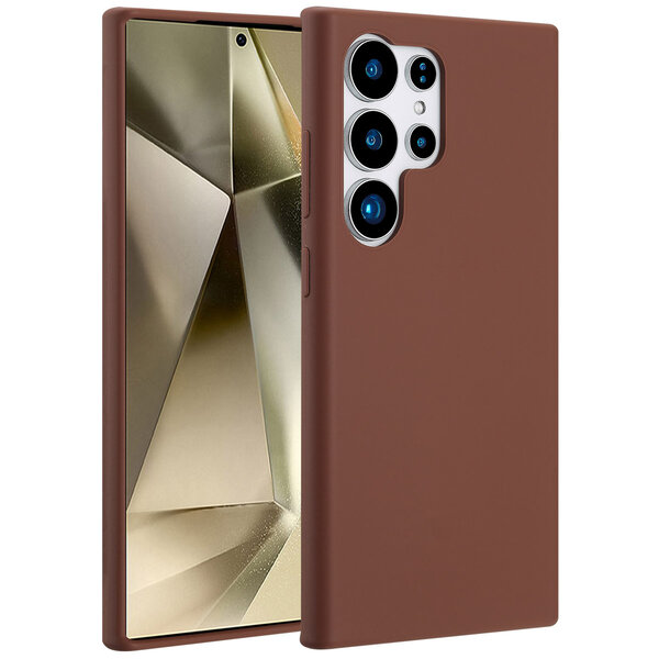 Accezz - Liquid Silicone Backcover met MagSafe voor Samsung Galaxy S24 Ultra - New Tea Brown