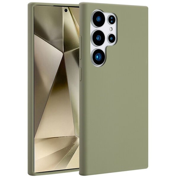 Accezz - Liquid Silicone Backcover met MagSafe voor Samsung Galaxy S24 Ultra - Cooper Green