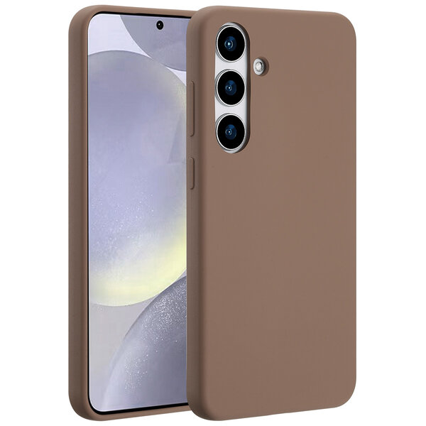 Accezz - Liquid Silicone Backcover met MagSafe voor Samsung Galaxy S24 Plus - Light Brown