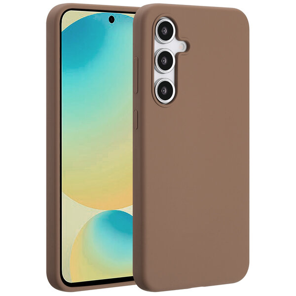 Accezz - Liquid Silicone Backcover met MagSafe voor Samsung Galaxy S24 FE - Light Brown