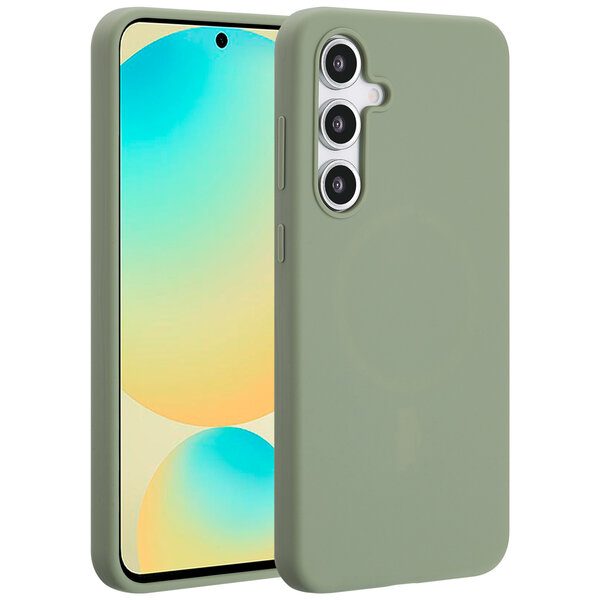 Accezz - Liquid Silicone Backcover met MagSafe voor Samsung Galaxy S24 FE - Cooper Green