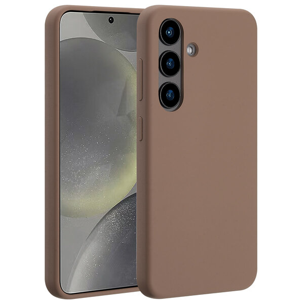 Accezz - Liquid Silicone Backcover met MagSafe voor Samsung Galaxy S24 - Light Brown