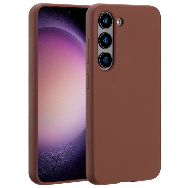 Accezz - Liquid Silicone Backcover met MagSafe voor Samsung Galaxy S23 - New Tea Brown