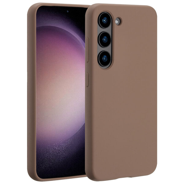 Accezz - Liquid Silicone Backcover met MagSafe voor Samsung Galaxy S23 - Light Brown