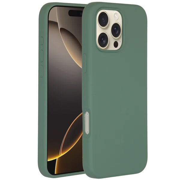 Accezz - Liquid Silicone Backcover avec MagSafe pour Apple iPhone 16 Pro Max - Dark Green