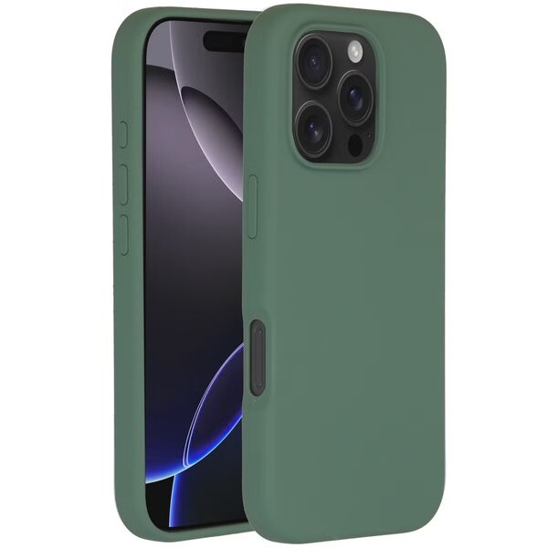 Accezz - Liquid Silicone Backcover met MagSafe voor Apple iPhone 16 Pro - Dark Green