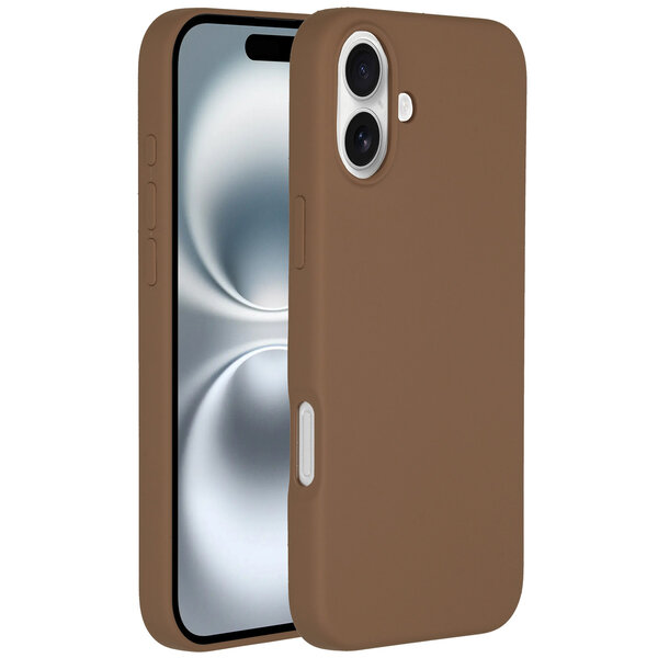Accezz - Liquid Silicone Backcover met MagSafe voor Apple iPhone 16 Plus - Light Brown