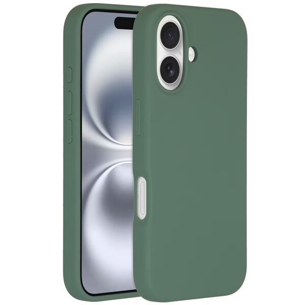 Accezz - Liquid Silicone Backcover met MagSafe voor Apple iPhone 16 - Dark Green