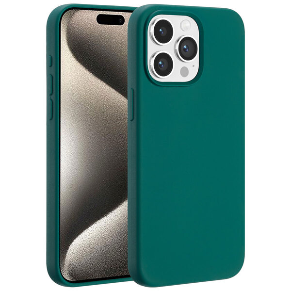 Accezz - Liquid Silicone Backcover met MagSafe voor Apple iPhone 15 Pro Max - Forest Green
