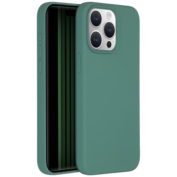 Accezz - Liquid Silicone Backcover met MagSafe voor Apple iPhone 15 Pro Max - Dark Green