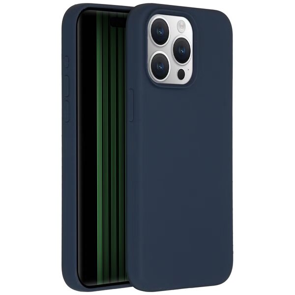 Accezz - Liquid Silicone Backcover met MagSafe voor Apple iPhone 15 Pro Max - Dark Blue