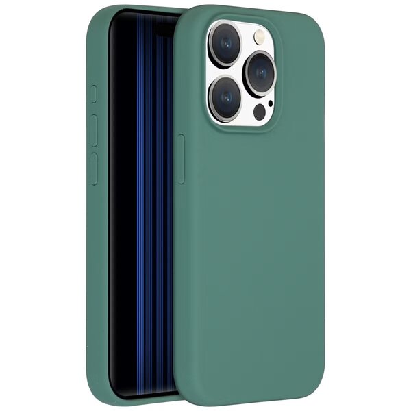 Accezz - Liquid Silicone Backcover met MagSafe voor Apple iPhone 15 Pro - Dark Green