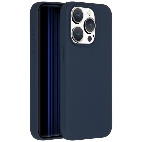 Accezz - Liquid Silicone Backcover with MagSafe for Apple iPhone 15 Pro - Dark Blue