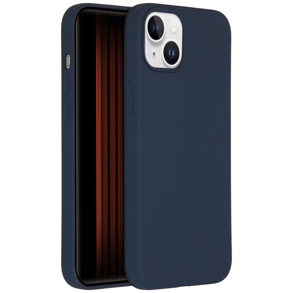 Accezz - Liquid Silicone Backcover with MagSafe for Apple iPhone 15 Plus - Dark Blue
