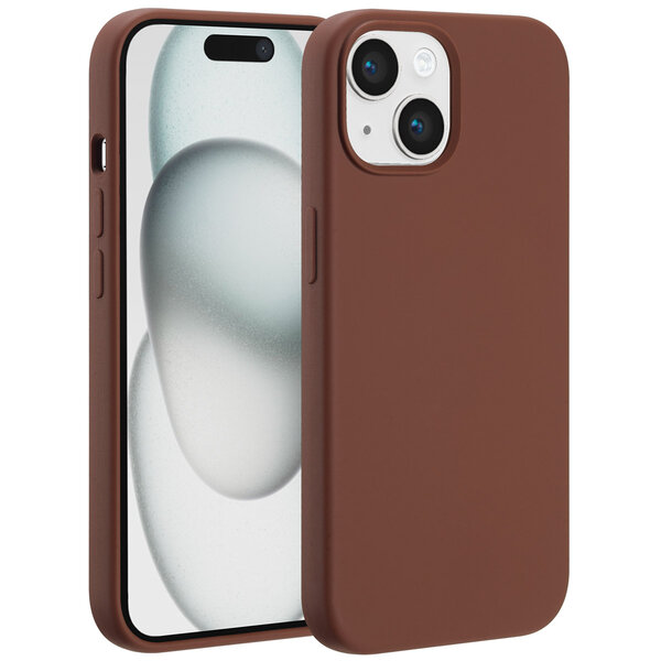 Accezz - Liquid Silicone Backcover met MagSafe voor Apple iPhone 15 - New Tea Brown