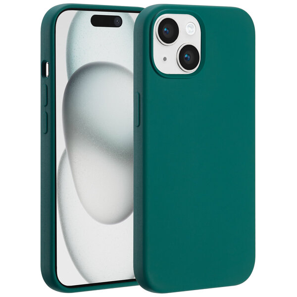 Accezz - Liquid Silicone Backcover met MagSafe voor Apple iPhone 15 - Forest Green
