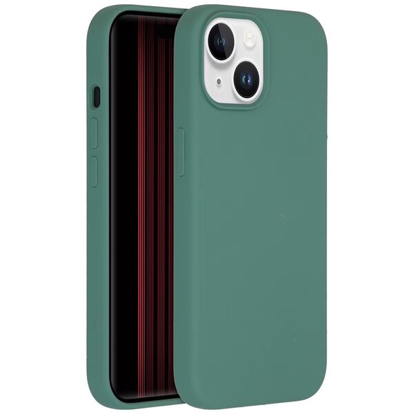 Accezz - Liquid Silicone Backcover met MagSafe voor Apple iPhone 15 - Dark Green