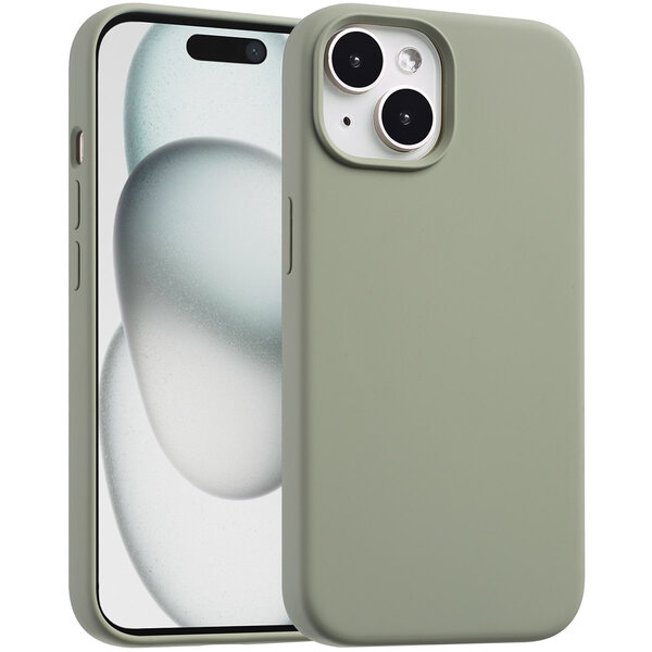 Accezz - Liquid Silicone Backcover with MagSafe for Apple iPhone 15 - Cooper Green